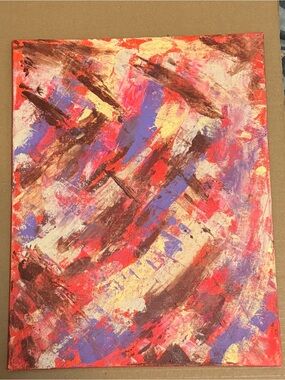 Orig Abstract Figurative Pop Art New Acrylic Face Painting 11x14 Abstract